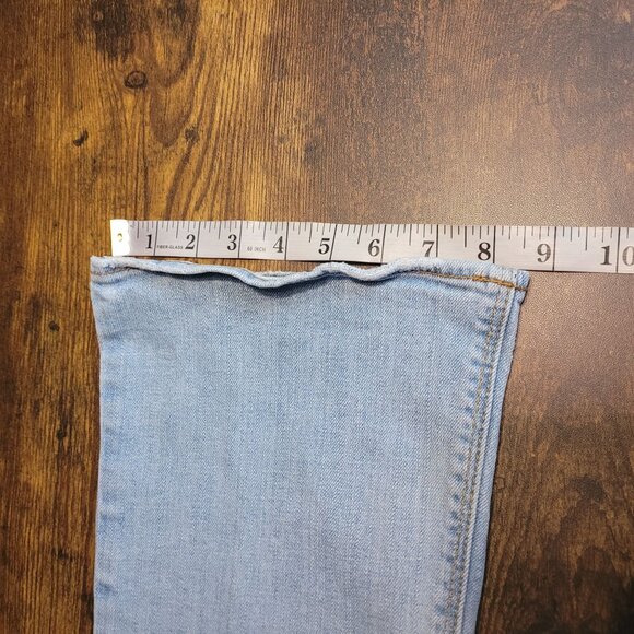American Eagle Jeans 2 L Artist Flare Low Rise Light Wash Stretch Boho Western - Picture 10 of 11